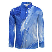 Blue Swirl One Pocket Long Sleeve Christian Shirt