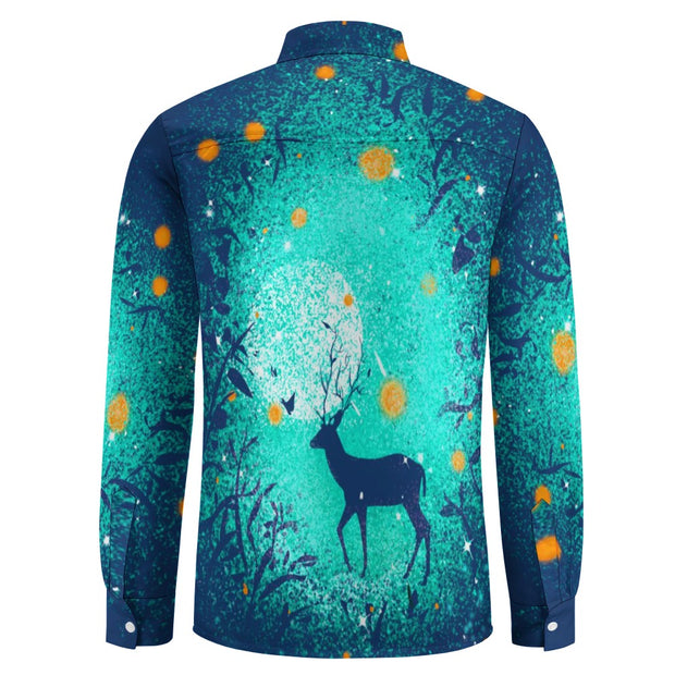 Night Deer One Pocket Long Sleeve Christian Shirt