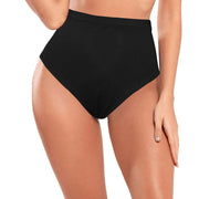 Black Women's High-Waisted Bikini Bottom (S13)