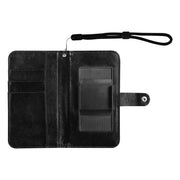 Black Floral Flip Leather Purse for Mobile Phone