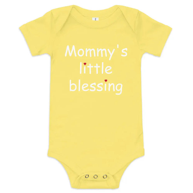 Mommy's Little Blessing Christian Onesie Yellow