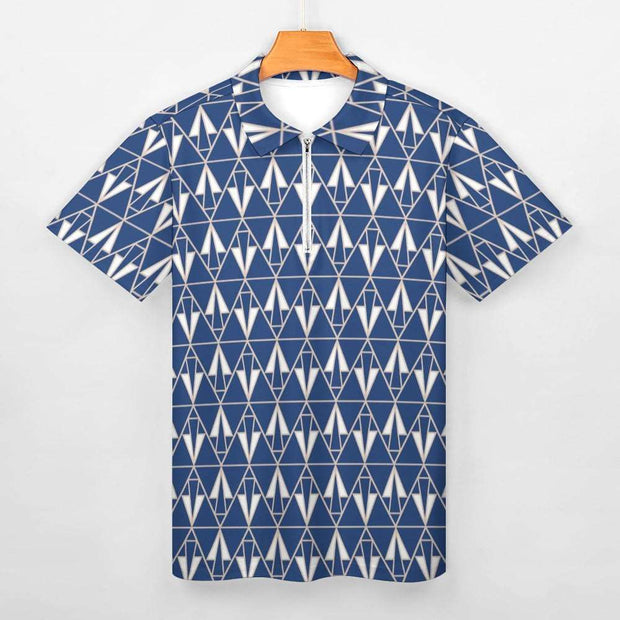 Blue Triangle Short Sleeve Christian Polo Shirt