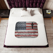 Faith and Freedom Sherpa Christian Blanket