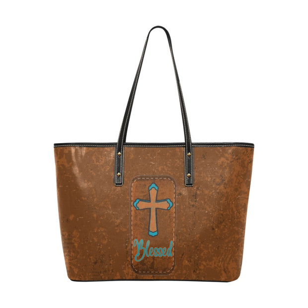 Blessed Cross Leather Handbag