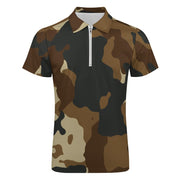 Brown Camo Short Sleeve Christian Polo Shirt