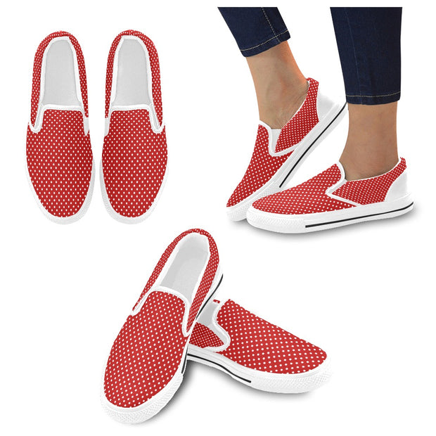 Red Dot Slip-on Canvas Women's Shoes