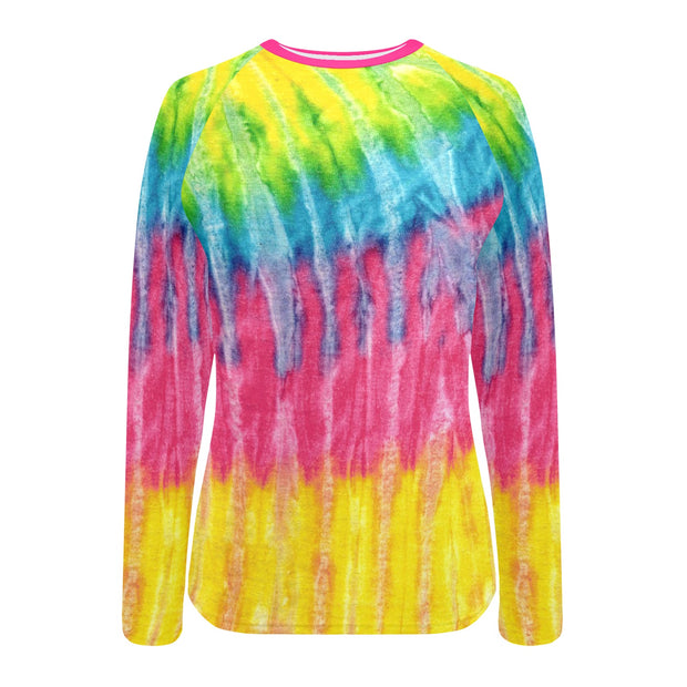 Multi Tie-dye Women's Long Sleeve Swim Shirt