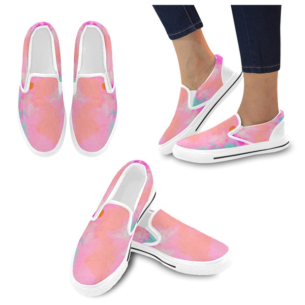 Pink Tie-dye Slip-on Canvas Women's Shoes