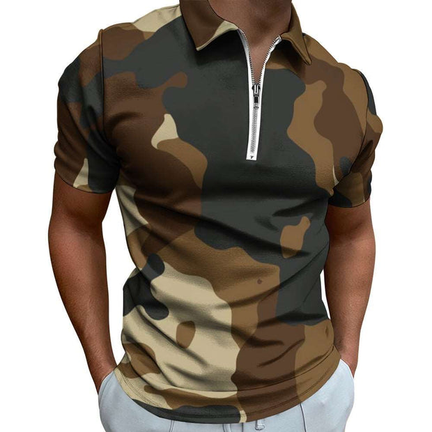 Brown Camo Short Sleeve Christian Polo Shirt