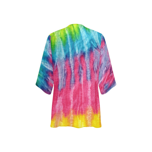 Multi Tie-Dye Women's Chiffon Kimono