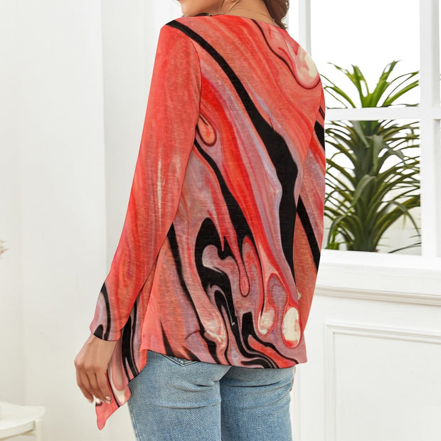 Coral Swirl Cardigan