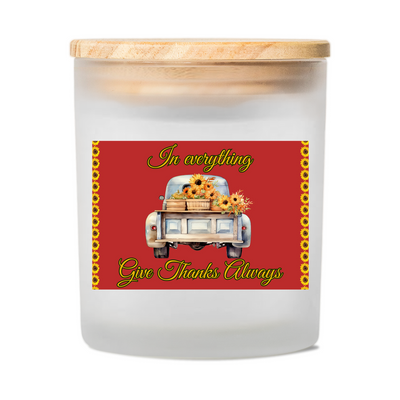 Give Thanks Frosted Glass Scented Candle