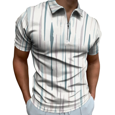 Earthtone Streaks Short Sleeve Christian Polo Shirt