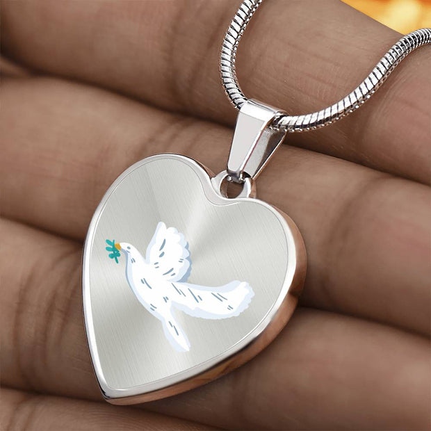 Dove Heart Christian Necklace