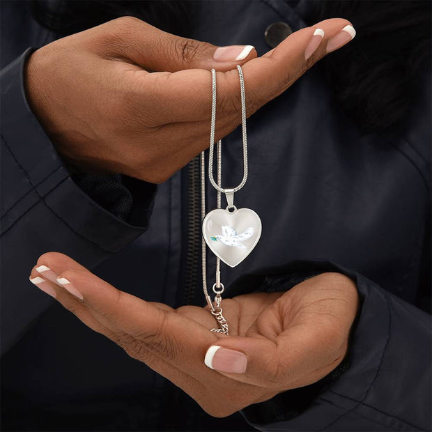 Dove Heart Christian Necklace