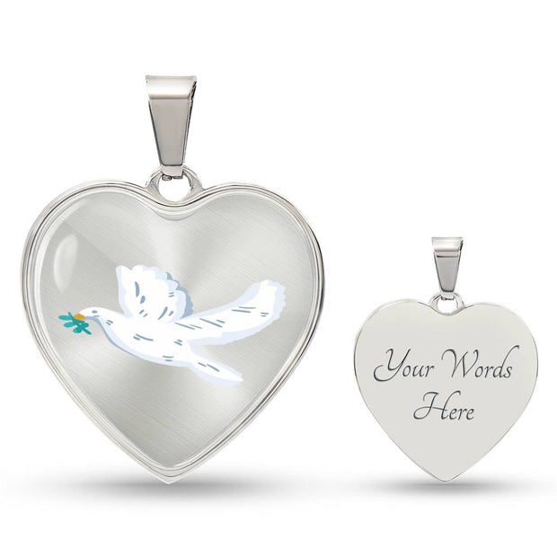 Dove Heart Christian Necklace