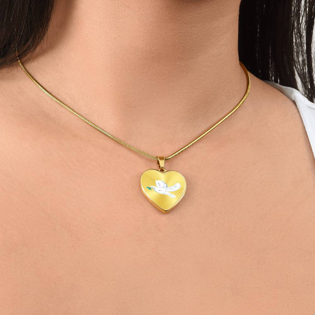 Dove Heart Christian Necklace