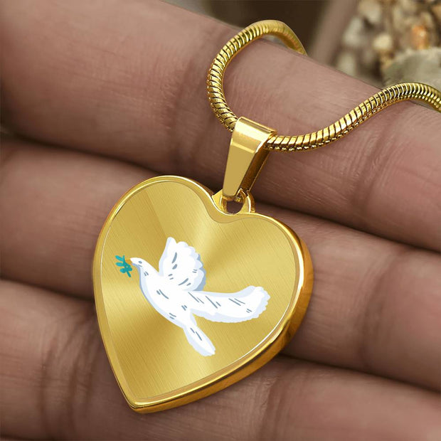 Dove Heart Christian Necklace