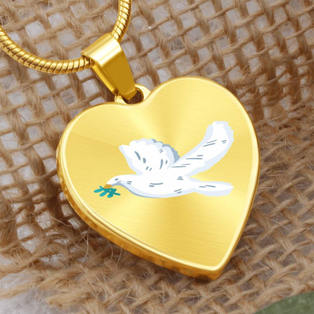 Dove Heart Christian Necklace