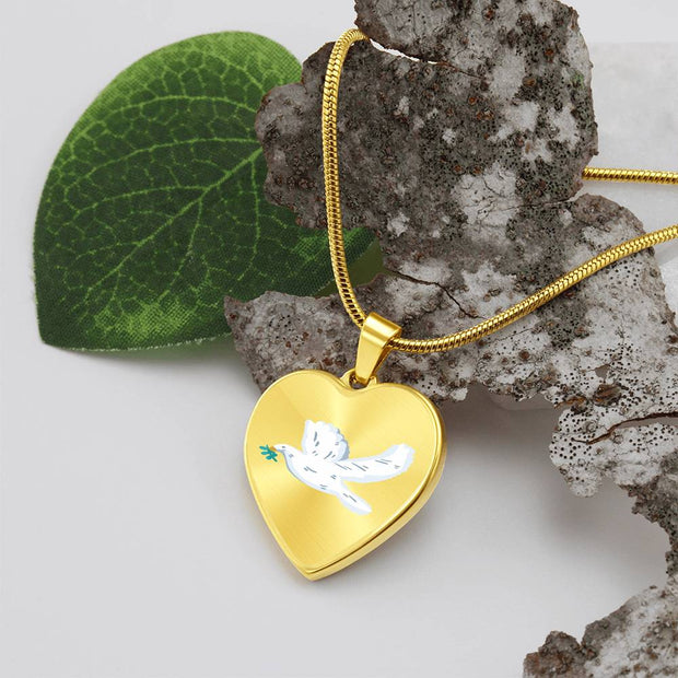 Dove Heart Christian Necklace