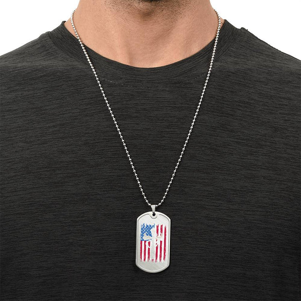 Patriotic Sportsman Cross Christian Necklace