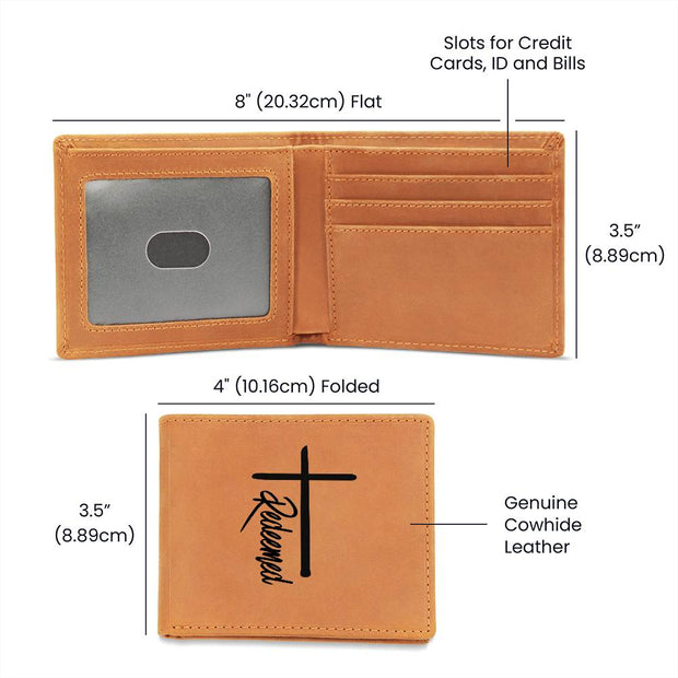 Redeemed Men's Christian Leather Wallet