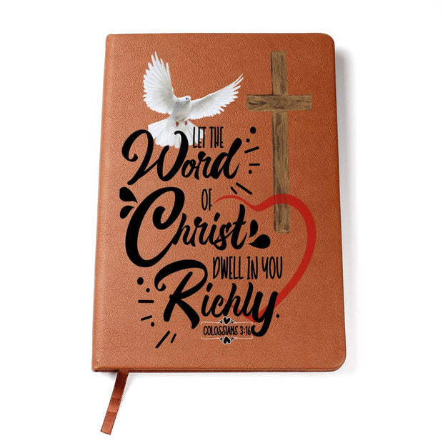 Colossians 3:16 Christian Leather Journal