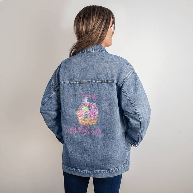 Seek Jesus Oversized Denim Jacket