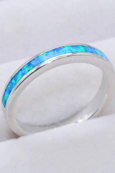 925 Sterling Silver Opal Ring in Sky Blue - Image #1