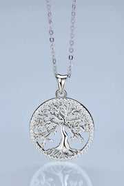 925 Sterling Silver Moissanite Tree Pendant Necklace - Image #4