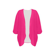 Deep Pink Women's Chiffon Kimono