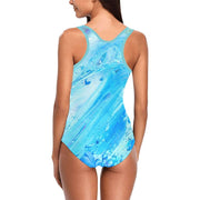 Blue Swirl Women's Tank Top Bathing Swimsuit (Model S04)