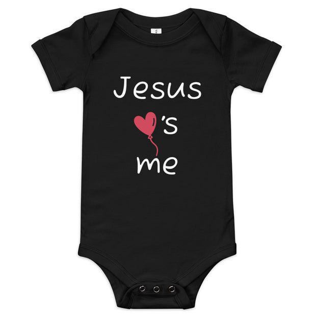 Jesus Loves Me Christian Onesie Black