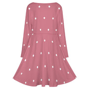 Mauve Dot V-neck dress