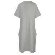 Faith Gray Loose Pocket Christian Dress