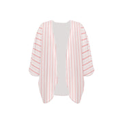 Pink Stripe Women's Chiffon Kimono