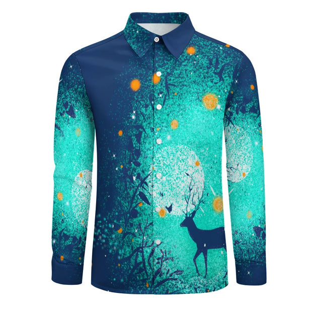 Night Deer One Pocket Long Sleeve Christian Shirt