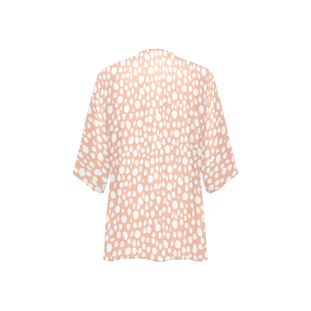 Pink Dot Women's Chiffon Kimono