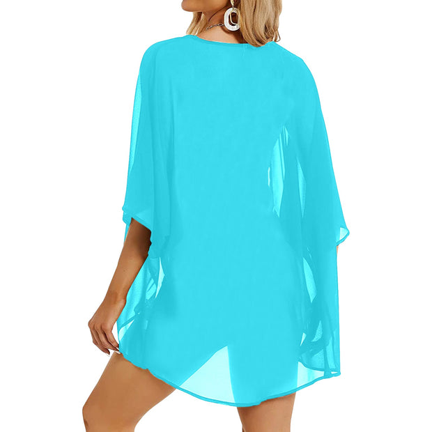 Turquoise Women's Chiffon Kimono