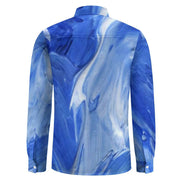 Blue Swirl One Pocket Long Sleeve Christian Shirt