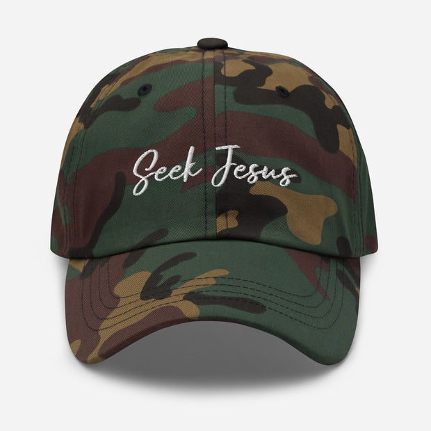 Seek Jesus Christian Dad Hat