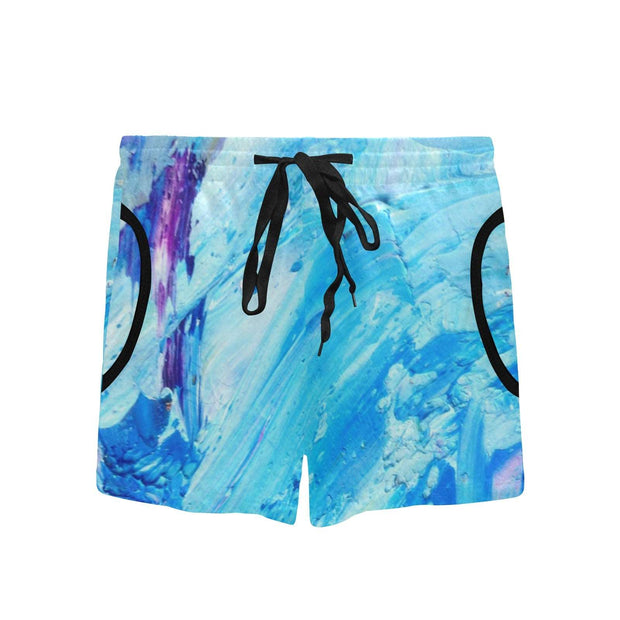 Blue Swirl Women's Mid-Length Board Shorts (Model L55)