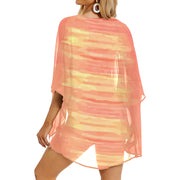 Coral Sunshine Women's Chiffon Kimono