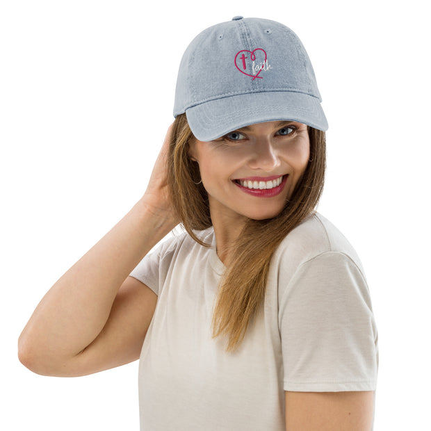 Faith Heart Christian Denim Hat