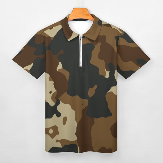 Brown Camo Short Sleeve Christian Polo Shirt