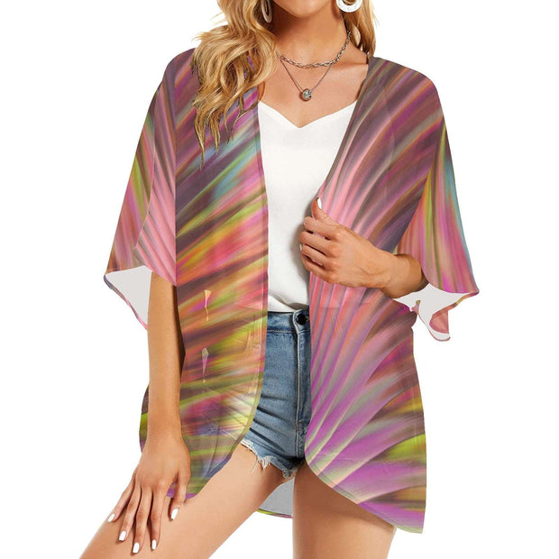 Color Burst Women's Chiffon Kimono