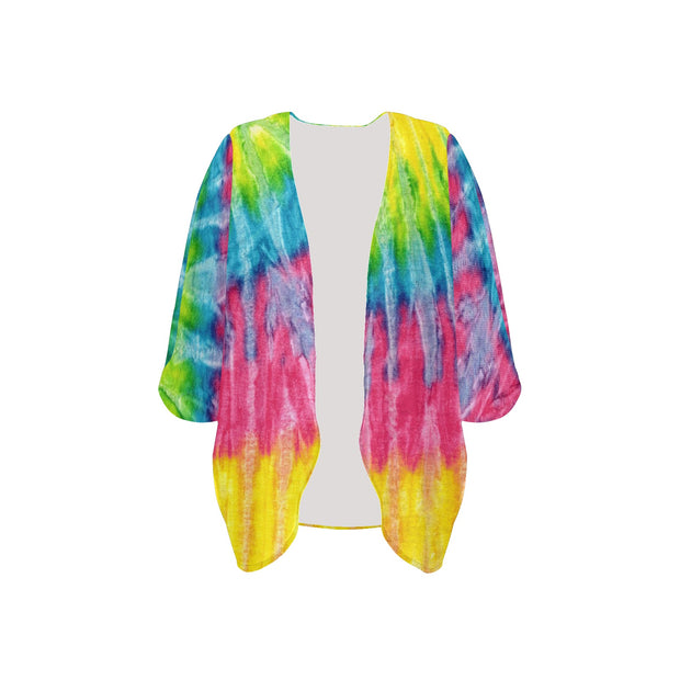 Multi Tie-Dye Women's Chiffon Kimono