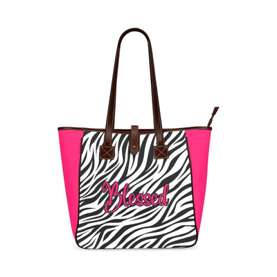 Blessed Zebra Fabric Christian Handbag