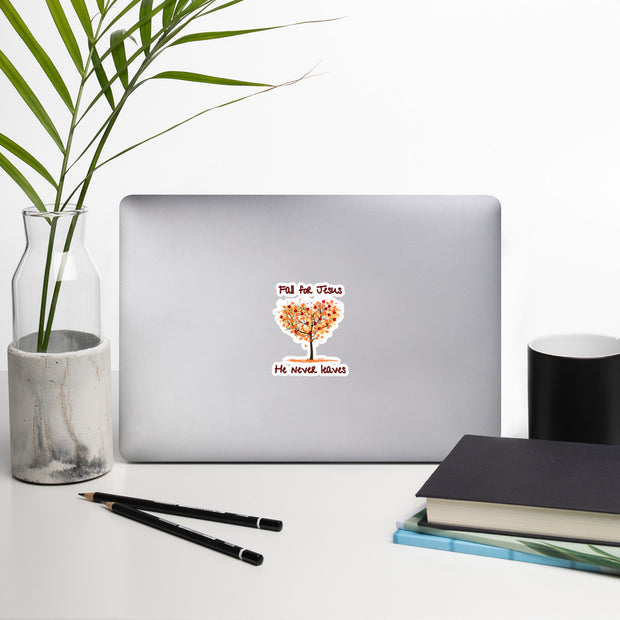 Jesus Never Leaves Christian Sticker