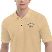 Victory in Jesus Men's Premium Christian Polo Shirt